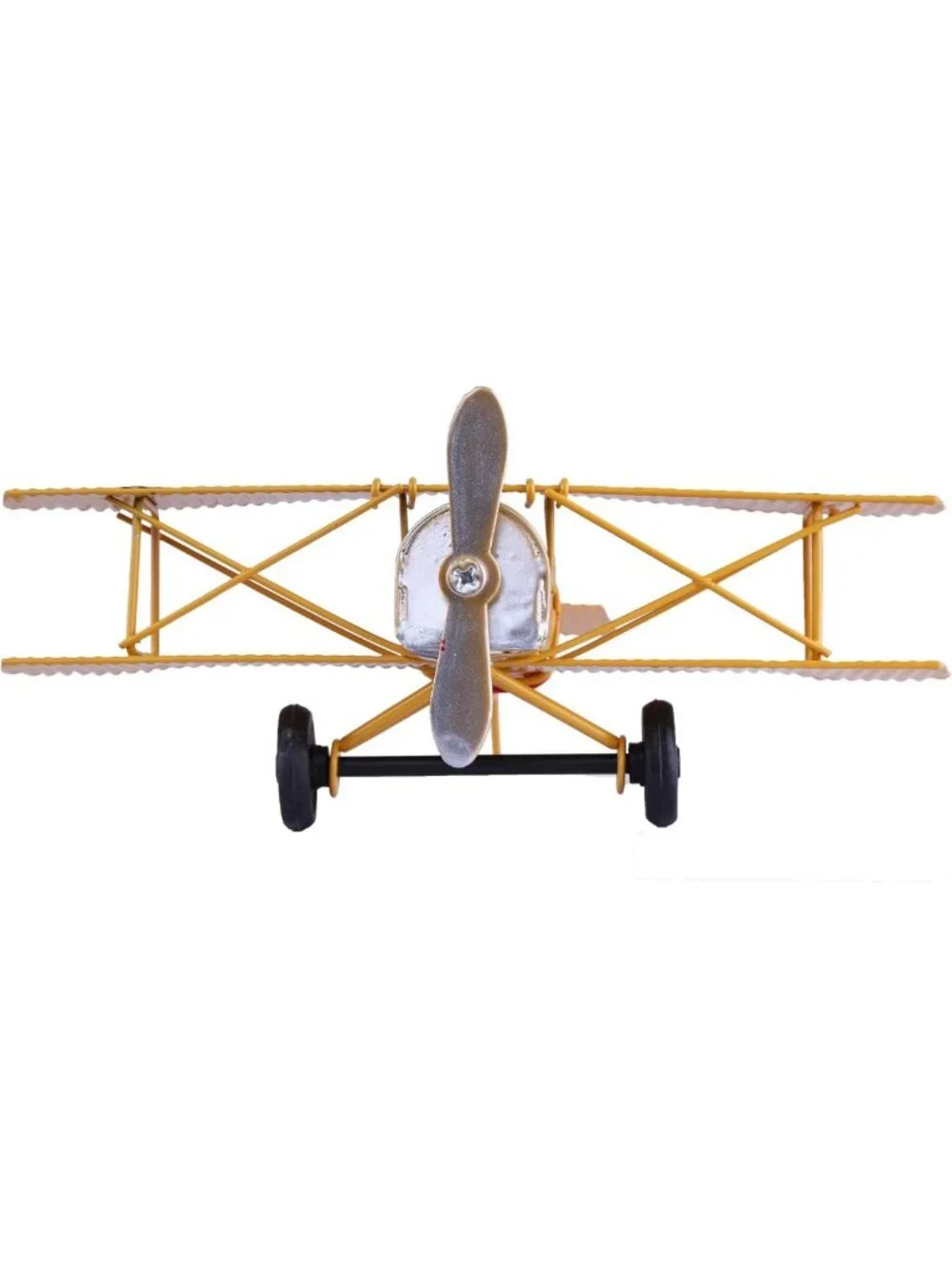 Vintage Retro Wrought Iron Biplane Model - Unique Home Decor & Photo Prop